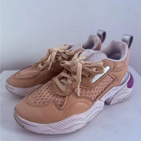 Adidas Women’s Supercourt RX 'Linen' Tan Cream Pink FV3699 Sneakers Size 6 - Picture 7 of 12